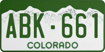 CO license plate ABK661