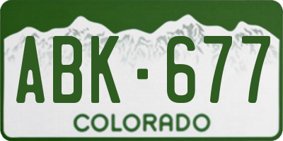 CO license plate ABK677