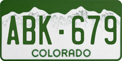 CO license plate ABK679