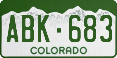 CO license plate ABK683
