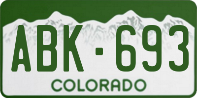 CO license plate ABK693
