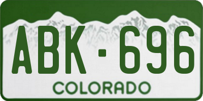 CO license plate ABK696