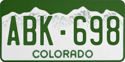 CO license plate ABK698