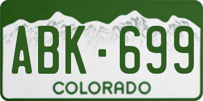 CO license plate ABK699