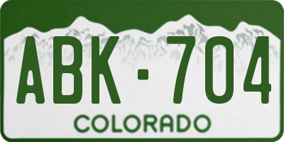 CO license plate ABK704