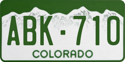 CO license plate ABK710