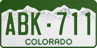 CO license plate ABK711