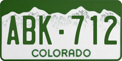 CO license plate ABK712
