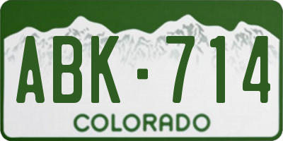 CO license plate ABK714