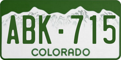 CO license plate ABK715