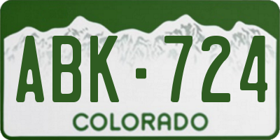 CO license plate ABK724