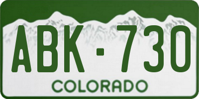 CO license plate ABK730