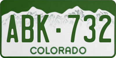 CO license plate ABK732