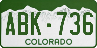 CO license plate ABK736
