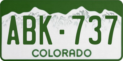 CO license plate ABK737