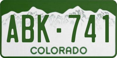 CO license plate ABK741