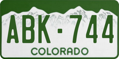 CO license plate ABK744