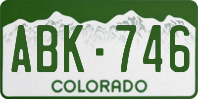 CO license plate ABK746