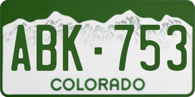 CO license plate ABK753