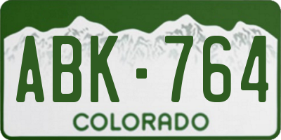 CO license plate ABK764