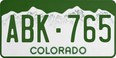 CO license plate ABK765