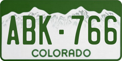 CO license plate ABK766