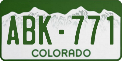 CO license plate ABK771