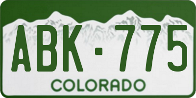 CO license plate ABK775