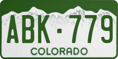 CO license plate ABK779