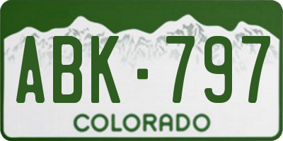 CO license plate ABK797