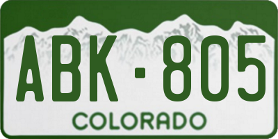 CO license plate ABK805