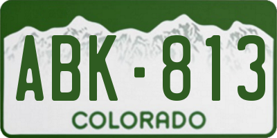 CO license plate ABK813