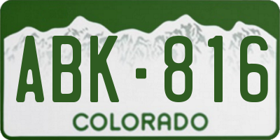 CO license plate ABK816