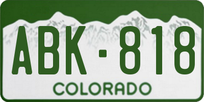 CO license plate ABK818