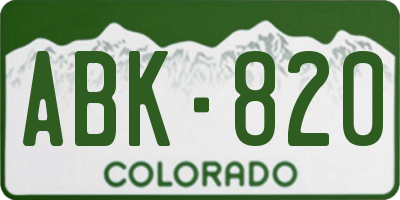 CO license plate ABK820
