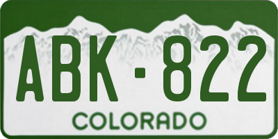 CO license plate ABK822