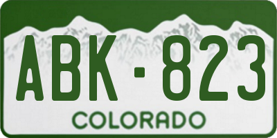 CO license plate ABK823