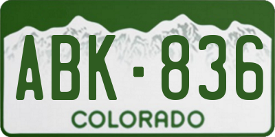 CO license plate ABK836