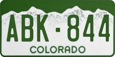 CO license plate ABK844