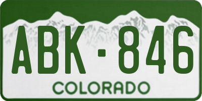 CO license plate ABK846