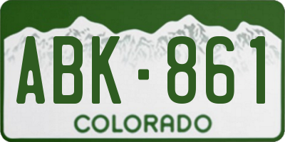 CO license plate ABK861