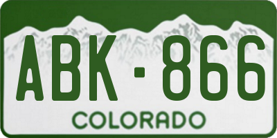 CO license plate ABK866