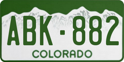 CO license plate ABK882