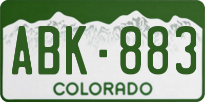 CO license plate ABK883