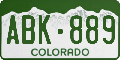CO license plate ABK889