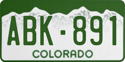 CO license plate ABK891