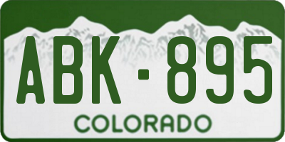 CO license plate ABK895