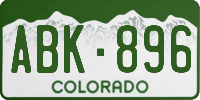 CO license plate ABK896