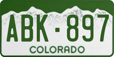 CO license plate ABK897