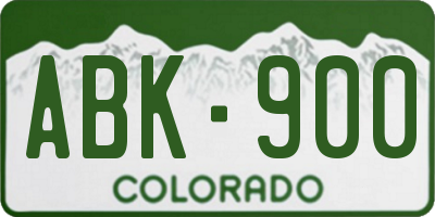 CO license plate ABK900